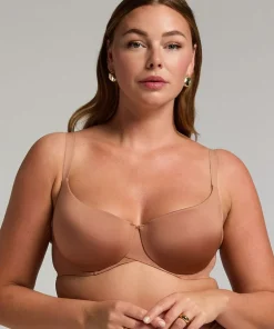 Smooth Padded Underwired Bra - Brown