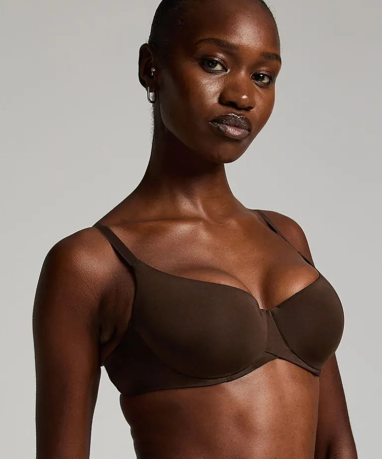 Smooth Padded Underwired Bra - Brown