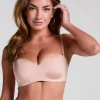 Smooth Padded Underwired Strapless Push-Up Bra - Beige