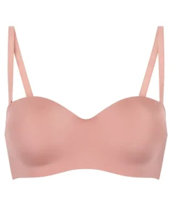 Smooth Padded Underwired Strapless Push-Up Bra - Pink