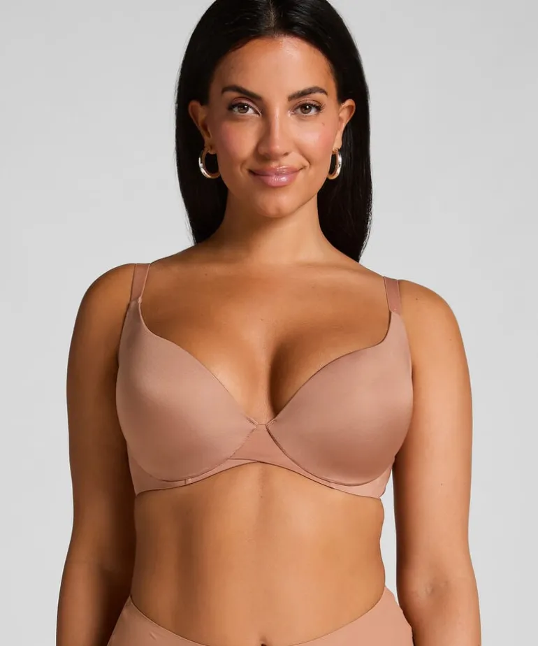 Smooth Padded Underwired Bra - Brown
