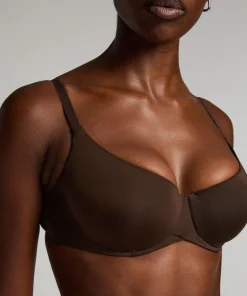 Smooth Padded Underwired Bra - Brown
