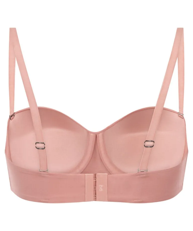 Smooth Padded Underwired Strapless Push-Up Bra - Pink