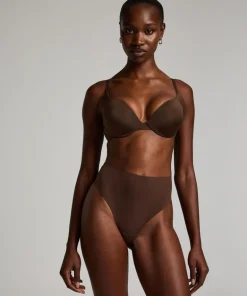 Smooth Padded Underwired Push-Up Bra - Brown