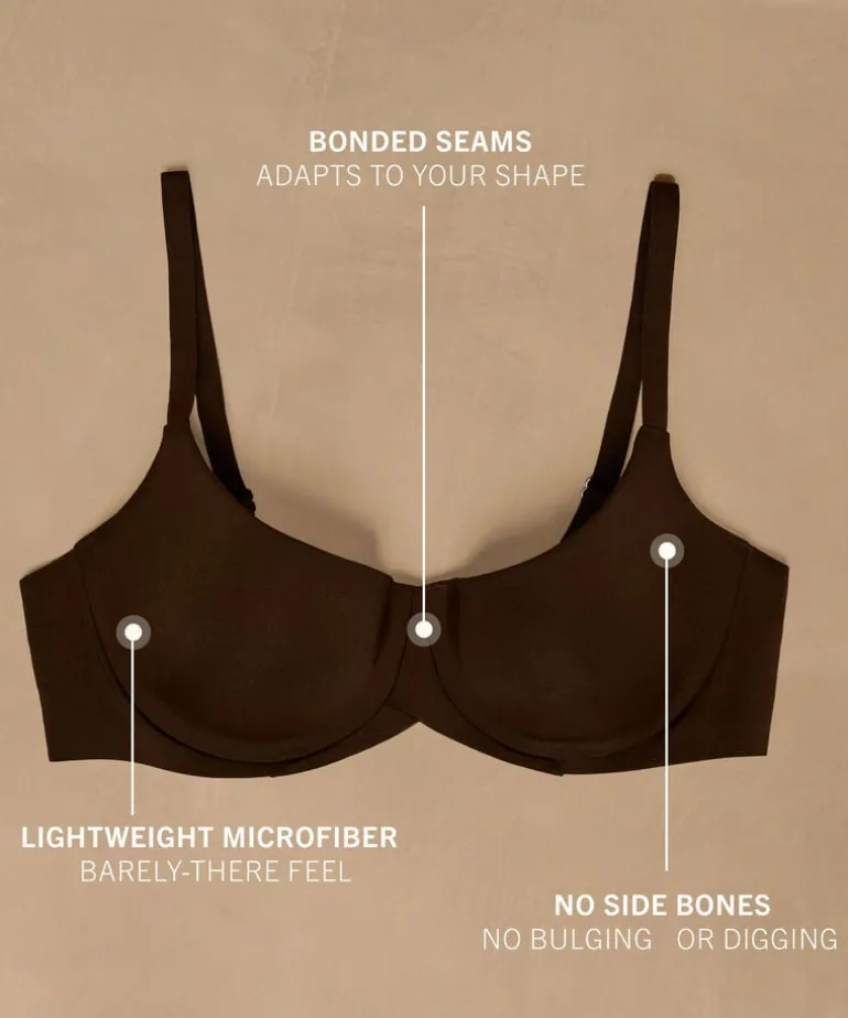 Smooth Padded Underwired Bra - Brown