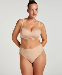 Smooth Padded Underwired Strapless Push-Up Bra - Beige