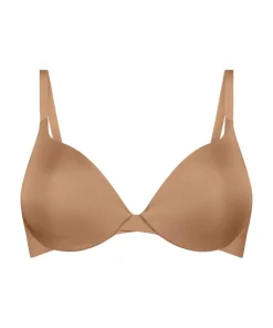 Smooth Padded Underwired Push-Up Bra - Brown