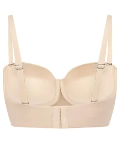 Smooth Padded Underwired Strapless Push-Up Bra - Beige