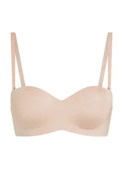 Smooth Padded Underwired Strapless Push-Up Bra - Beige