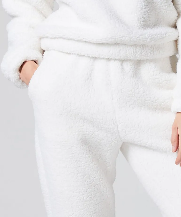Snuggle Fleece Joggers - White