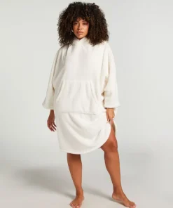 Snuggle Fleece Lounge Dress - White