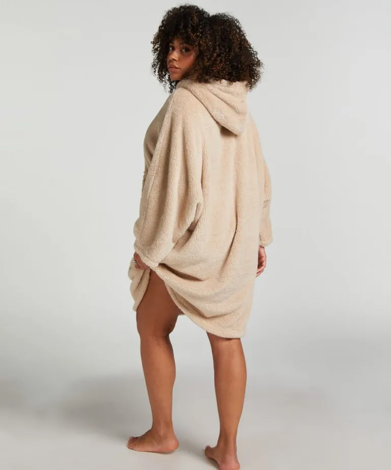 Snuggle Fleece Lounge Dress - Beige
