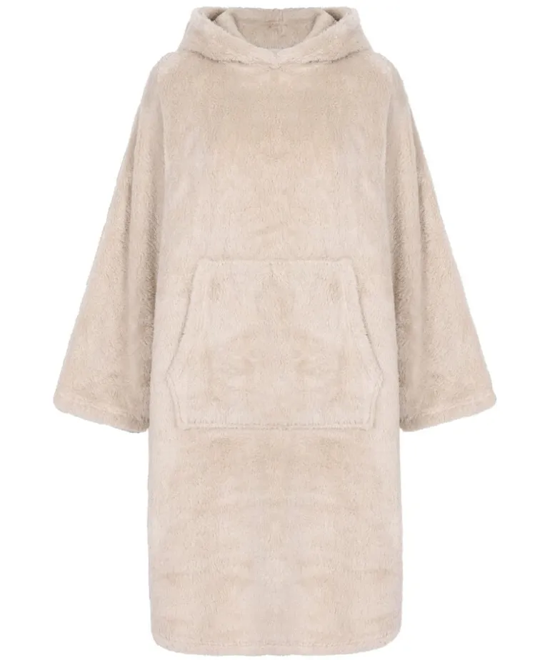 Snuggle Fleece Lounge Dress - Beige