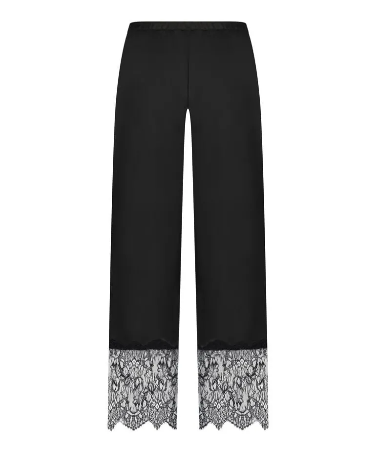 Sophia Wide Leg Lace Pants - Black