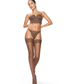 Stay-up Fishnet Arabella - Brown
