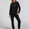 Tall Velours Jogging Bottoms - Black