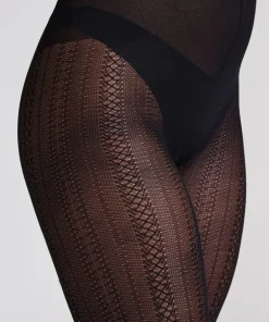 Tights Graphic Stripe - Black