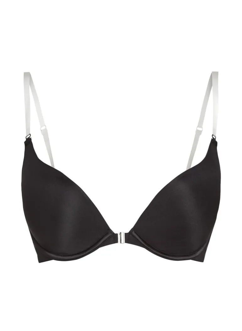 Transparant Padded Underwired Push-Up Bra - Black
