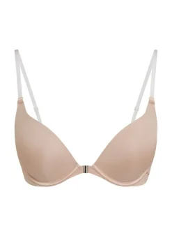 Transparant Padded Underwired Push-Up Bra - Beige