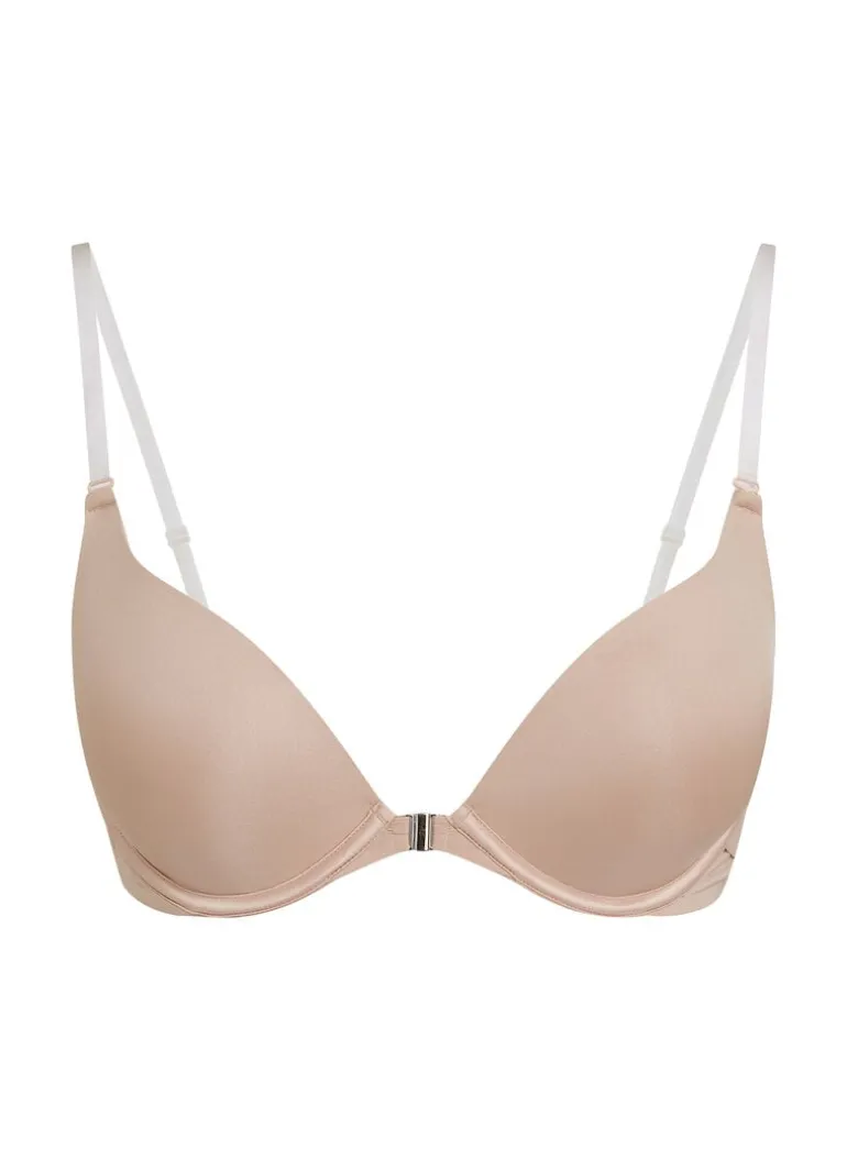 Transparant Padded Underwired Push-Up Bra - Beige