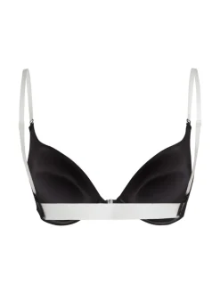 Transparant Padded Underwired Push-Up Bra - Black