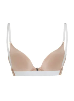 Transparant Padded Underwired Push-Up Bra - Beige