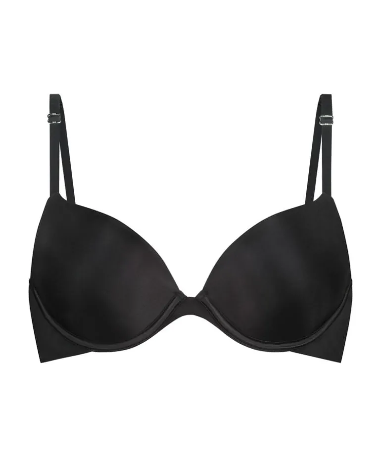 Transparent Back Multiway Padded Underwired Bra - Black