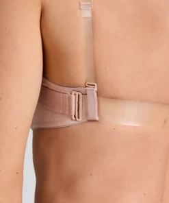 Transparent Back Padded Underwired Bra - Beige