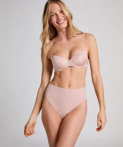Transparent Back Padded Underwired Bra - Beige