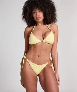 Triangle Crochet Bikini Top - Yellow
