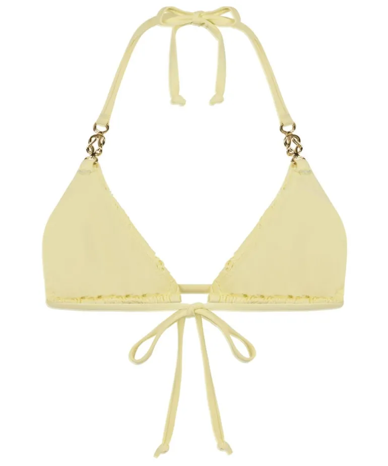 Triangle Crochet Bikini Top - Yellow