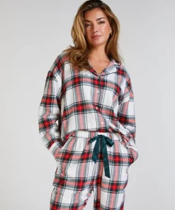 Twill Long-Sleeved Pyjama Top - White