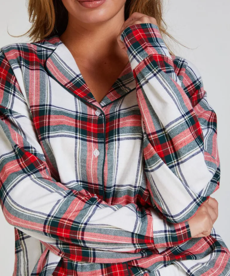 Twill Long-Sleeved Pyjama Top - White