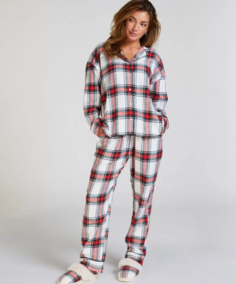 Twill Long-Sleeved Pyjama Top - White