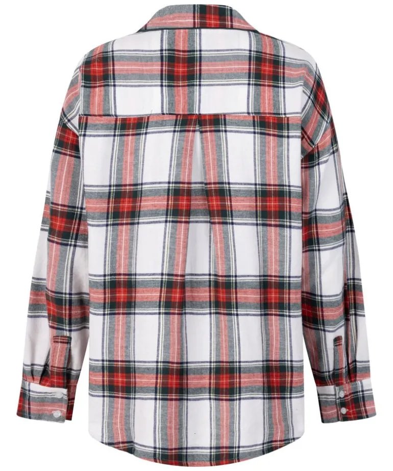 Twill Long-Sleeved Pyjama Top - White