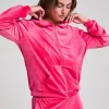Velour hoodie jacket - Pink