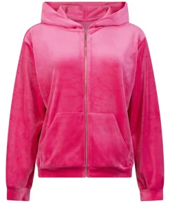 Velour hoodie jacket - Pink