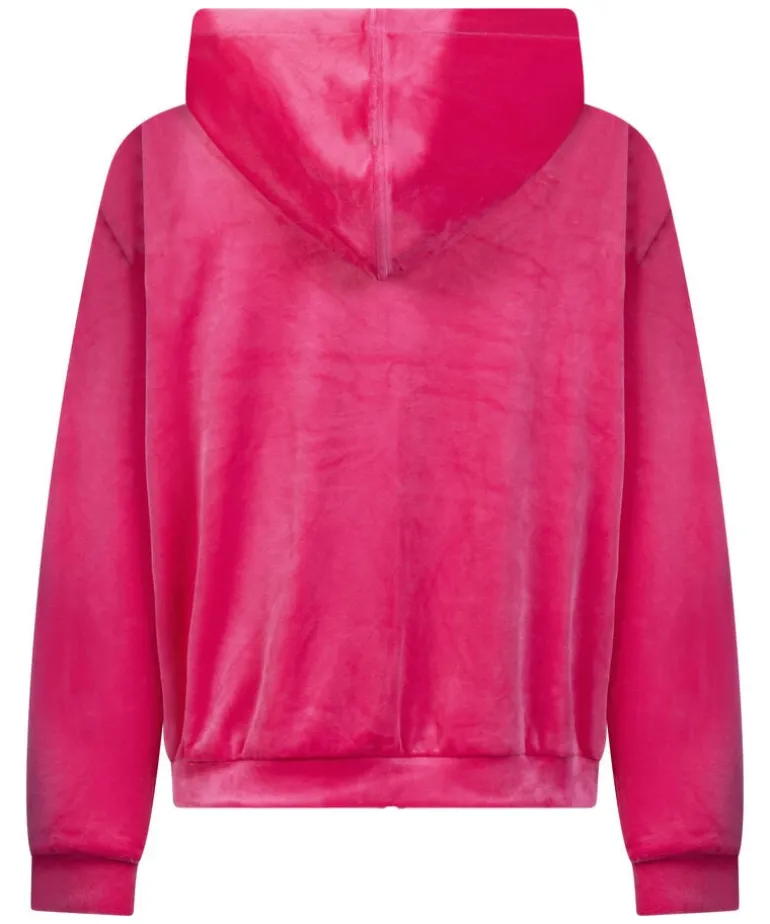 Velour hoodie jacket - Pink