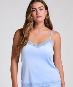 Velours Lace Cami Top - Blue