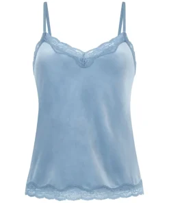 Velours Lace Cami Top - Blue