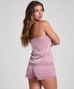 Velours Lace Cami Top - Purple