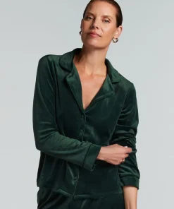 Velours Long-Sleeved Jacket - Green