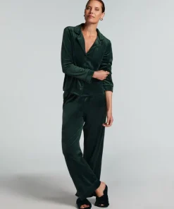 Velours Long-Sleeved Jacket - Green