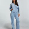 Velours Pyjama Pants - Blue