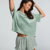 Velours Ruffle Shorts - Green