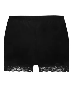 Velvet lace shorts - Black