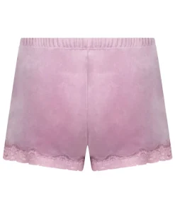 Velvet lace shorts - Purple