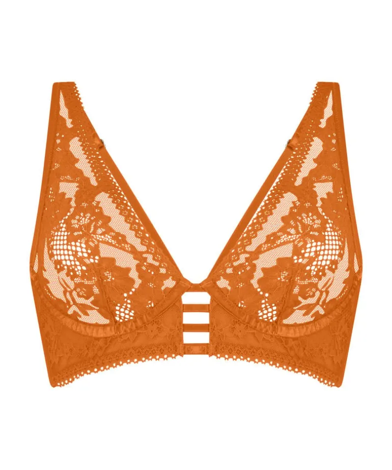 Vera Non-Padded Longline Underwired Bra - Orange