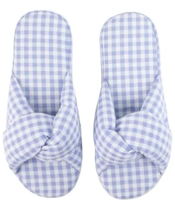 Vichy Braided Slippers - Blue
