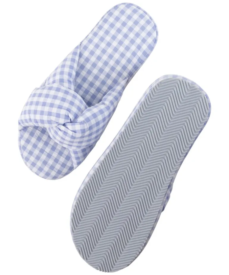 Vichy Braided Slippers - Blue
